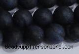 CDU205 15.5 inches 14mm round matte blue dumortierite beads