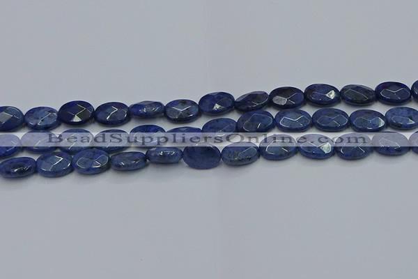 CDU217 15.5 inches 10*14mm faceted oval blue dumortierite beads