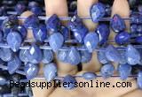 CDU223 Top drilled 10*14mm faceted briolette dumortierite beads