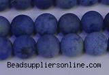 CDU302 15.5 inches 8mm round matte blue dumortierite beads