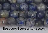 CDU309 15.5 inches 6mm faceted round blue dumortierite beads