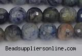 CDU310 15.5 inches 8mm faceted round blue dumortierite beads