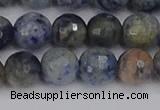 CDU311 15.5 inches 10mm faceted round blue dumortierite beads