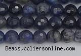 CDU316 15.5 inches 6mm faceted round blue dumortierite beads