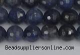 CDU317 15.5 inches 8mm faceted round blue dumortierite beads