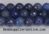 CDU323 15.5 inches 6mm faceted round blue dumortierite beads