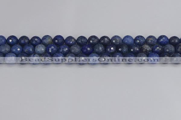 CDU324 15.5 inches 8mm faceted round blue dumortierite beads