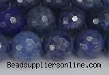 CDU325 15.5 inches 10mm faceted round blue dumortierite beads