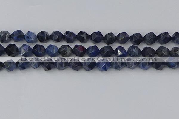 CDU333 15.5 inches 12mm faceted nuggets blue dumortierite beads