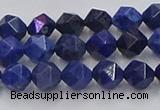 CDU336 15.5 inches 6mm faceted nuggets blue dumortierite beads