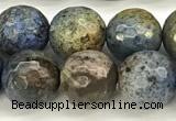 CDU381 15 inches 8mm faceted round dumortierite beads