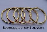 CEB01 5pcs 5.5mm width gold plated alloy with enamel bangles wholesale