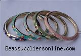 CEB03 5pcs 7mm width gold plated alloy with enamel bangles wholesale