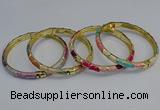 CEB100 6mm width gold plated alloy with enamel bangles wholesale