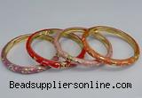 CEB101 6mm width gold plated alloy with enamel bangles wholesale