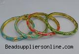 CEB102 6mm width gold plated alloy with enamel bangles wholesale