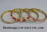 CEB103 6mm width gold plated alloy with enamel bangles wholesale