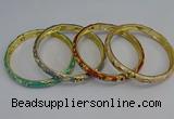 CEB104 7mm width gold plated alloy with enamel bangles wholesale