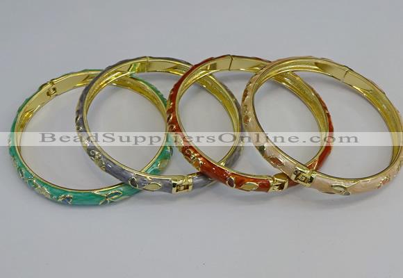 CEB104 7mm width gold plated alloy with enamel bangles wholesale