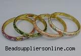 CEB105 7mm width gold plated alloy with enamel bangles wholesale