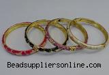 CEB107 7mm width gold plated alloy with enamel bangles wholesale