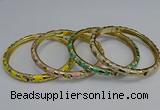 CEB108 7mm width gold plated alloy with enamel bangles wholesale