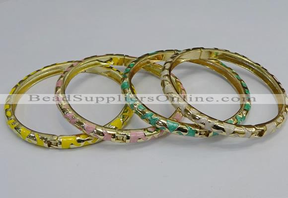 CEB108 7mm width gold plated alloy with enamel bangles wholesale