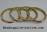 CEB109 7mm width gold plated alloy with enamel bangles wholesale