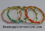 CEB110 6mm width gold plated alloy with enamel bangles wholesale