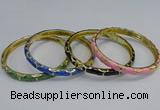 CEB111 6mm width gold plated alloy with enamel bangles wholesale