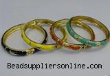 CEB115 7mm width gold plated alloy with enamel bangles wholesale