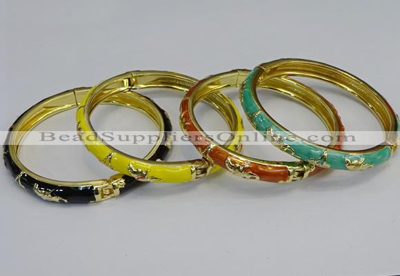 CEB115 7mm width gold plated alloy with enamel bangles wholesale