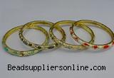 CEB117 6mm width gold plated alloy with enamel bangles wholesale