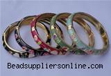 CEB12 5pcs 10mm width gold plated alloy with enamel bangles wholesale