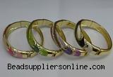 CEB124 16mm width gold plated alloy with enamel bangles wholesale