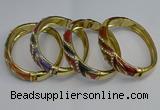 CEB126 16mm width gold plated alloy with enamel bangles wholesale