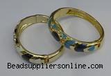 CEB127 16mm width gold plated alloy with enamel bangles wholesale