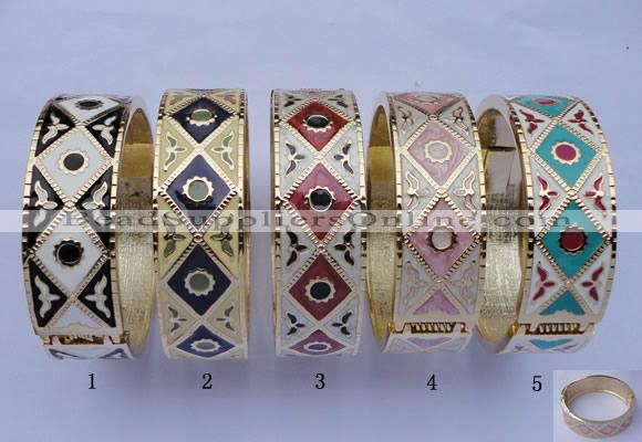 CEB18 5pcs 19mm width gold plated alloy with enamel bangles wholesale