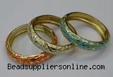 CEB184 15mm width gold plated alloy with enamel bangles wholesale