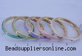 CEB29 5pcs 7mm width gold plated alloy with enamel bangles