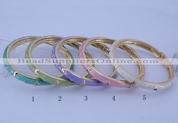 CEB29 5pcs 7mm width gold plated alloy with enamel bangles