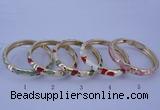 CEB30 5pcs 8mm width gold plated alloy with enamel bangles