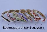 CEB33 6pcs 10mm width gold plated alloy with enamel bangles