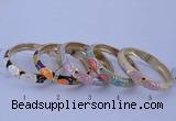 CEB35 5pcs 12mm width gold plated alloy with enamel bangles