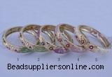 CEB38 5pcs 14mm width gold plated alloy with enamel rhinestone & bangles