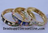 CEB40 5pcs 14mm width gold plated alloy with enamel bangles