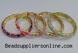 CEB52 7mm width gold plated alloy with enamel bangles wholesale