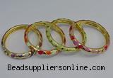 CEB53 7mm width gold plated alloy with enamel bangles wholesale