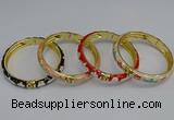 CEB56 7mm width gold plated alloy with enamel bangles wholesale