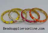 CEB57 7mm width gold plated alloy with enamel bangles wholesale